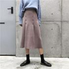Plain High-waist Slim-fit Skirt