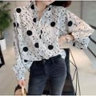 Long-sleeve Dotted Patterned Shirt