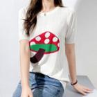Short-sleeve Mushroom Print Knit Top