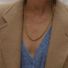 Alloy Chunky Chain Necklace 1 Pc - Alloy Chunky Chain Necklace - Gold - One Size