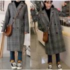 Plaid Double-breasted Lapel Coat