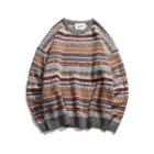 Pattern Round-neck Knit Sweater