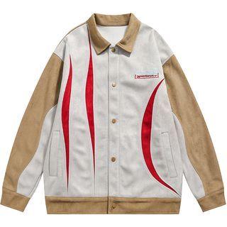 Color Block Faux Suede Jacket