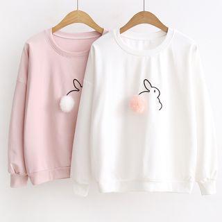 Bobble Embroidered Rabbit Long-sleeve T-shirt