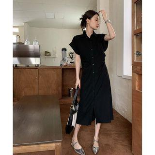 Plain Slim-fit Polo Dress