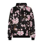 Flower-print Hooded Pullover Multicolor - One Size