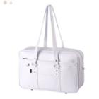 Faux Leather Plain Carryall Bag Handle Strap - White - One Size
