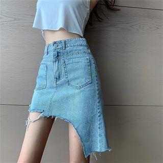 Denim Irregular Skirt