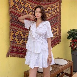 Ruffle-trim Layered Dress