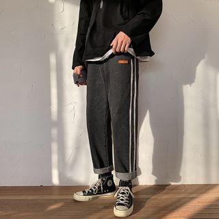 Distresseded Cropped Straight Leg Jeans