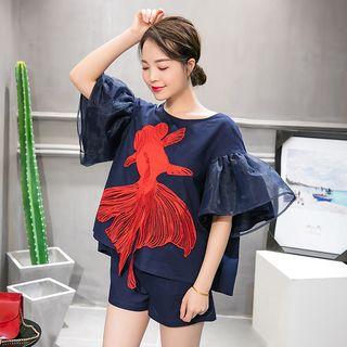Set: Goldfish Ruffle Top + Shorts