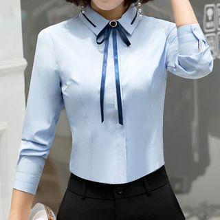 Ribbon-neck Shirt / Dress Pants / Set
