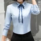Ribbon-neck Shirt / Dress Pants / Set