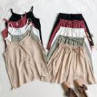 Set: Buttoned Camisole + Mini A-line Skirt