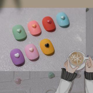 Heart Faux Nail Tips Sp1228 - 50pcs - Random Color - One Size