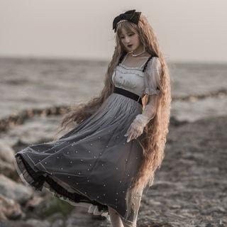 Short-sleeve Gradient Mesh Dress