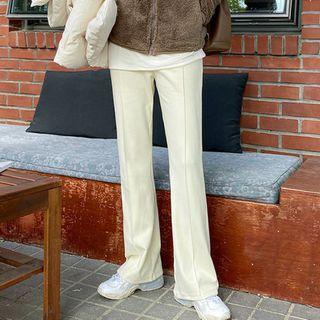 Plus Size Seam-trim Boot-cut Pants