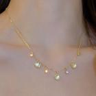 Heart Rhinestone Pendant Alloy Necklace Necklace - Gold - One Size