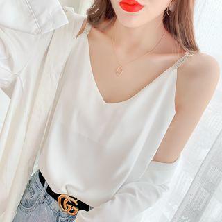 V-neck Rhinestone Camisole Top