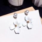 Flower Drop Earring 1 Pair - Milky White - One Size