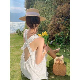 Sleeveless Cross-back Mini A-line Dress
