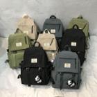 Lettering Patch Nylon Backpack / Panda Bag Charm