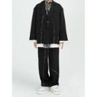 Fringed Trim Blazer / Wide Leg Pants