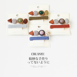 Set: Bead / Fabric Hair Clip
