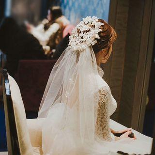 Wedding Flower Crown Headband Veil White - 60 - 80cm