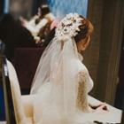 Wedding Flower Crown Headband Veil White - 60 - 80cm