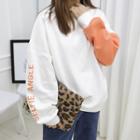 Letter-printed Contrast-sleeve Boxy Pullover