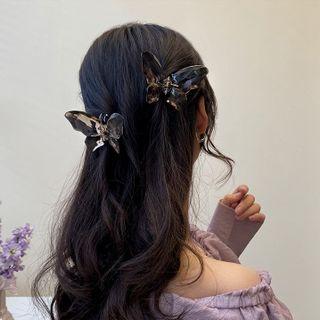 Set Of 1 / 2: Transparent Butterfly Acrylic Hair Clamp