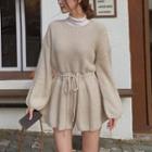 Keyhole-back Drawstring-waist Knit Playsuit