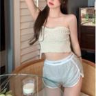 Knit Tube Top Beige - One Size