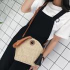 Tasseled Straw Bucket Bag