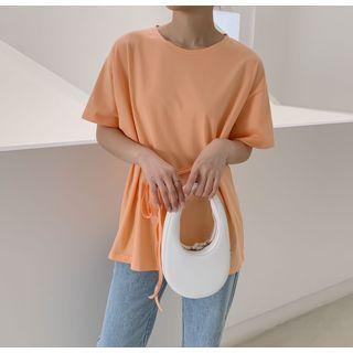 Tie-waist Short-sleeve Loose-fit Top