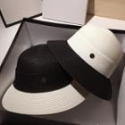 Two-tone Straw Bucket Hat