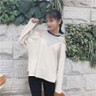 Long-sleeve Shoulder Cut Out Mock Two Piece T-shirt