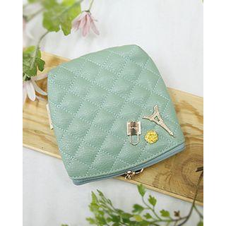 Charm Quilted Faux-leather Pouch