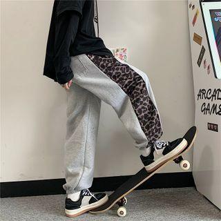 Fleece-lined Leopard Jogger Pants