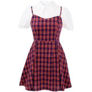 Inset Shirt Plaid Slipdress