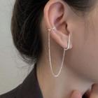 Geometric Stud Earring / Chain Ear Cuff
