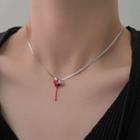 Heart Necklace Silver - Heart And Blood Drop