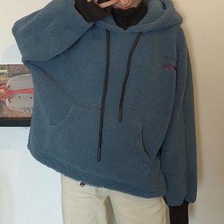 Faux Shearling Turtleneck Hoodie