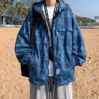 Hooded Patchwork Zip-up Jacket