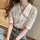 Short-sleeve Eyelet Lace Shirt