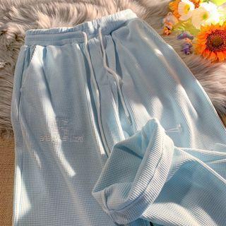 Embroidered Waffle Sweatpants