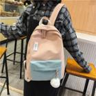 Applique Two-tone Canvas Backpack