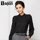 Stand-collar Long-sleeve Shirt