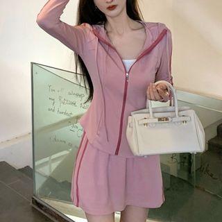 Hooded Zip Jacket / Mini Skort